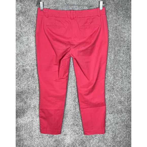 J Crew Cafe Capri Pants Womens Size 6 Pink Pockets Stretch Cropped Chino‎ - Picture 2 of 8